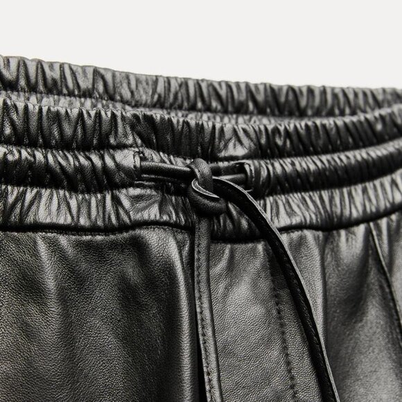 Zara Leather Joggers - Picture 6 of 9